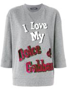 Dolce & Gabbana I Love My D & G Sequin Sweater - Grey