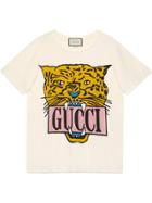 Gucci Sequin Logo Oversized T-shirt - Neutrals