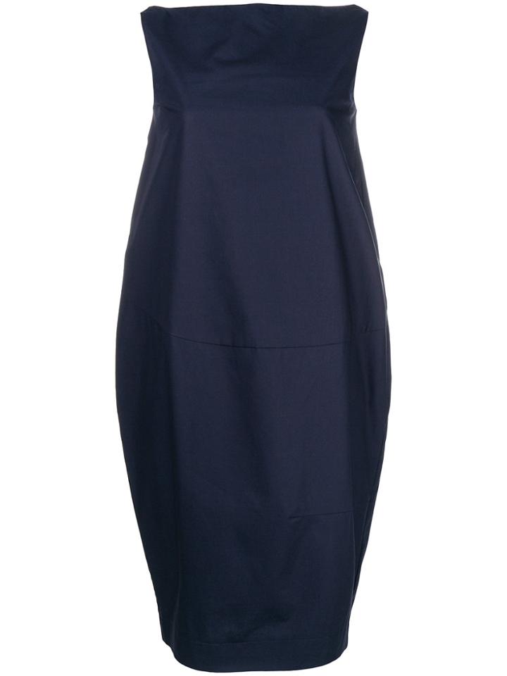 Blanca Boat Neck Dress - Blue