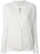 Brunello Cucinelli Triangle Collar Panel Relaxed Fit Sleeveless Tank Top