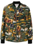 Stella Mccartney Horse Print Bomber Jacket, Men's, Size: 50, Cotton/viscose