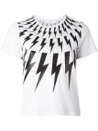 Neil Barrett 'lightning Bolt' T-shirt, Women's, Size: Xs, White, Cotton