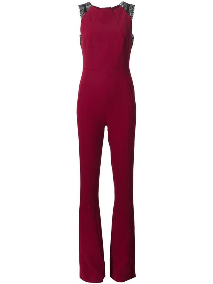 Roland Mouret Cross Back Jumpsuit, Women's, Size: 10, Pink/purple, Silk/cotton/polyamide/viscose