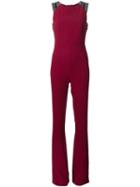 Roland Mouret Cross Back Jumpsuit, Women's, Size: 10, Pink/purple, Silk/cotton/polyamide/viscose