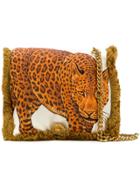 Versace Leopard Fringed Shoulder Bag - Nude & Neutrals