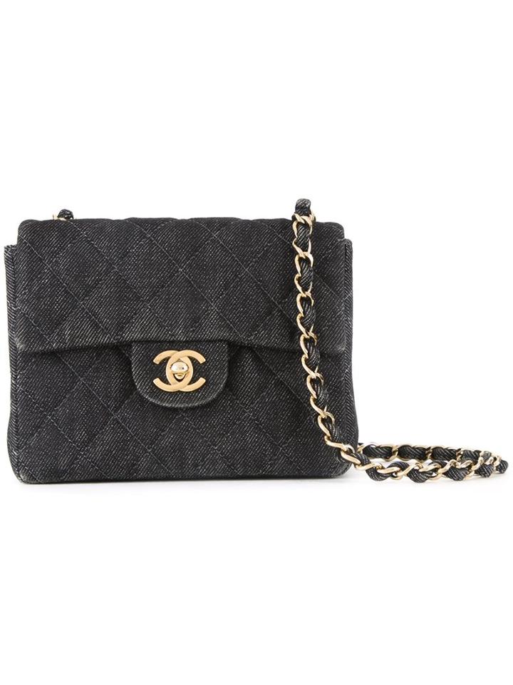 Chanel Vintage Mini Classic Flap Bag, Women's, Black