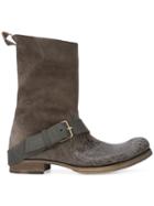 Ma+ Distressed Mid-calf Boots - Grey
