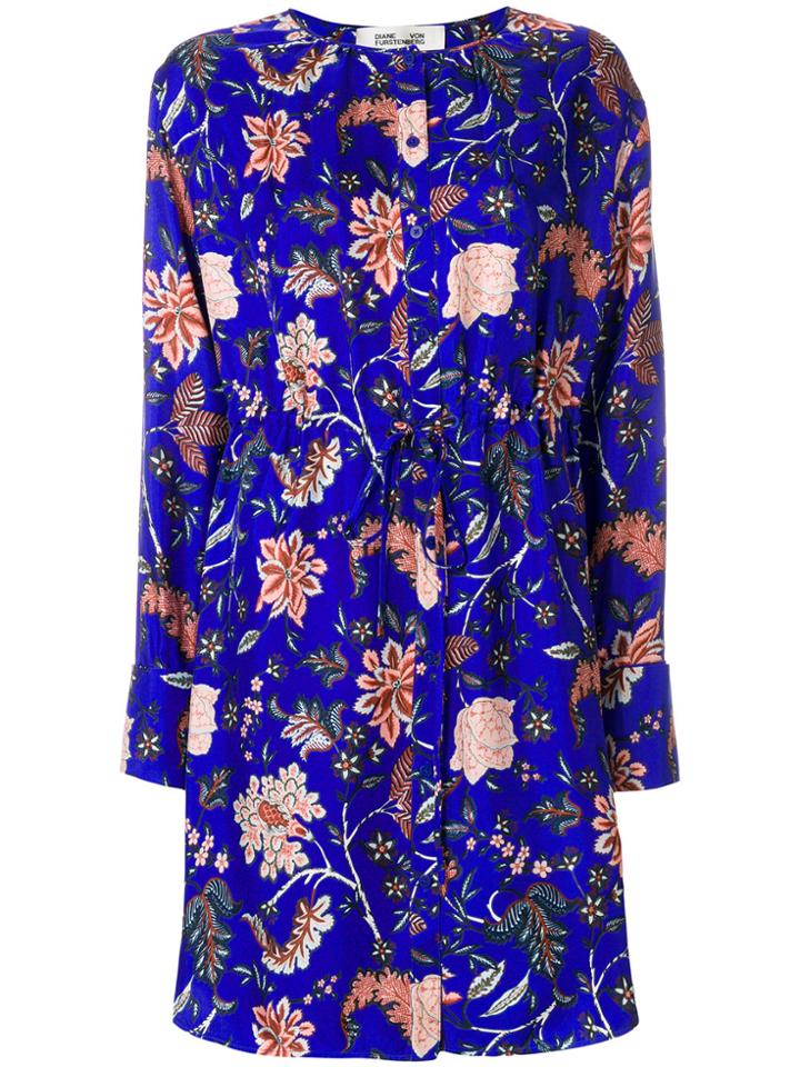 Dvf Diane Von Furstenberg Floral Print Dress - Blue