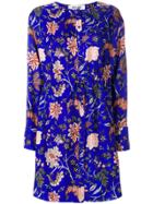 Dvf Diane Von Furstenberg Floral Print Dress - Blue