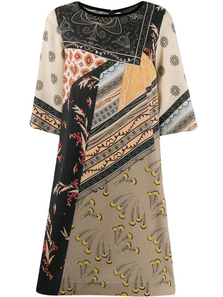 Etro Cropped Sleeve Printed Dress - Black