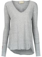 Andrea Bogosian Embroidered Long Sleeves Blouse - Grey