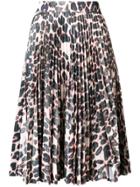 Calvin Klein Leopard Print Pleated Skirt - Neutrals