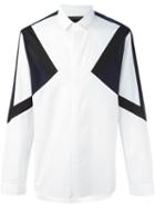 Neil Barrett Colour Block Shirt, Men's, Size: 39, White, Cotton