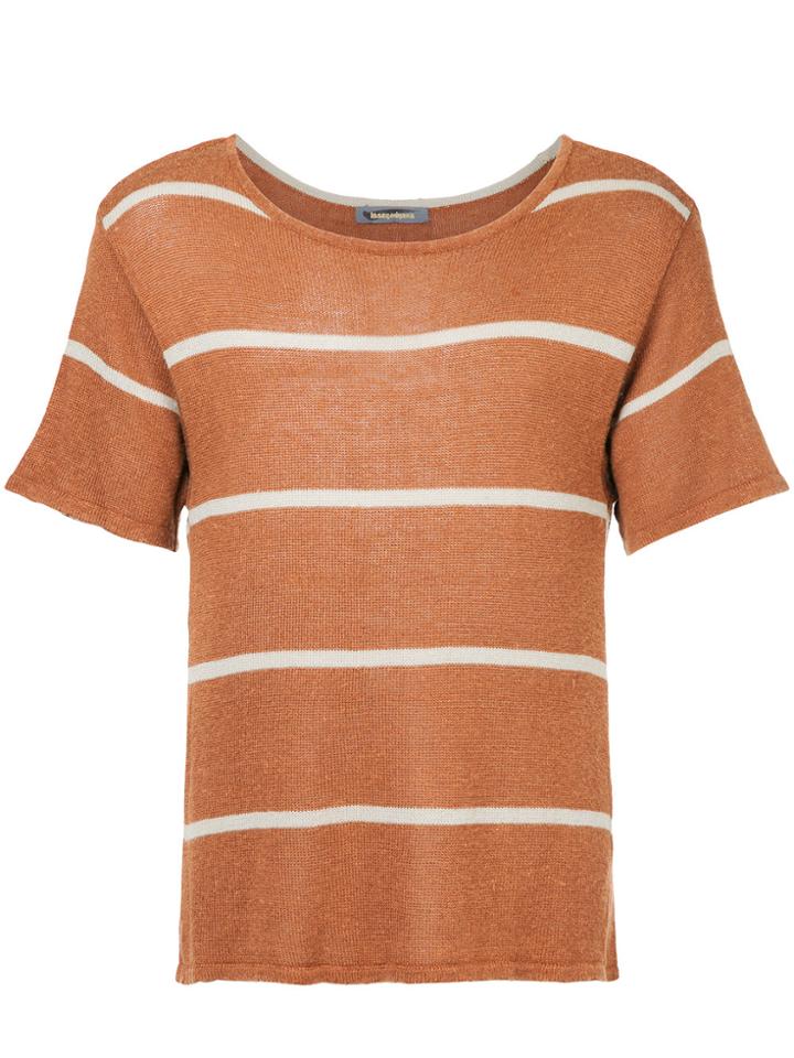 Issey Miyake Vintage Striped Knitted T-shirt - Brown