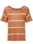 Issey Miyake Vintage Striped Knitted T-shirt - Brown