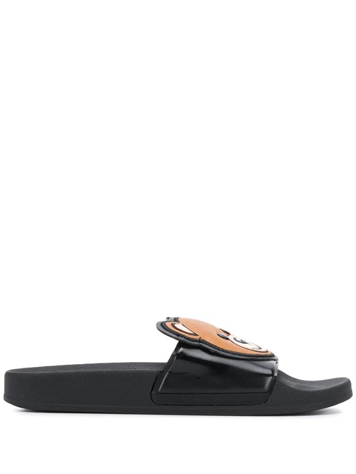 Moschino Teddy Open-toe Slides - Black