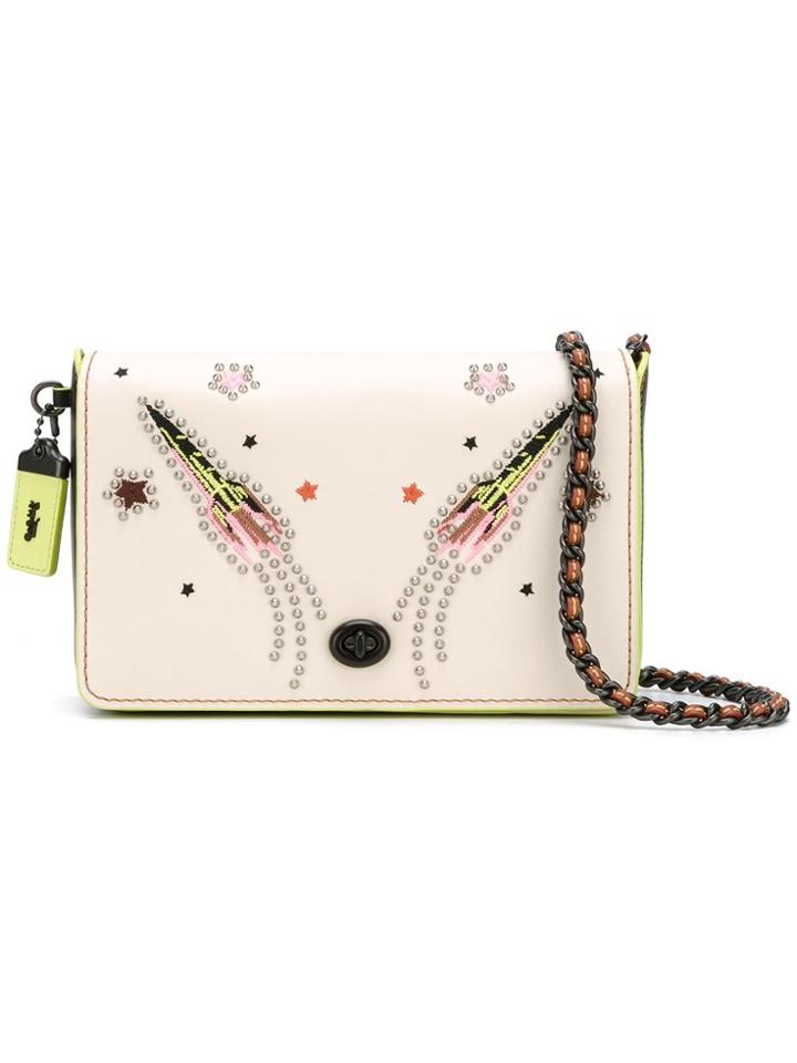 Coach Rocket Embellished Shoulder Bag - White