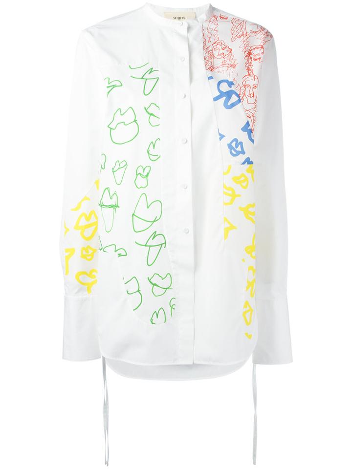 Ports 1961 Printed Shirt, Women's, Size: 40, White, Cotton