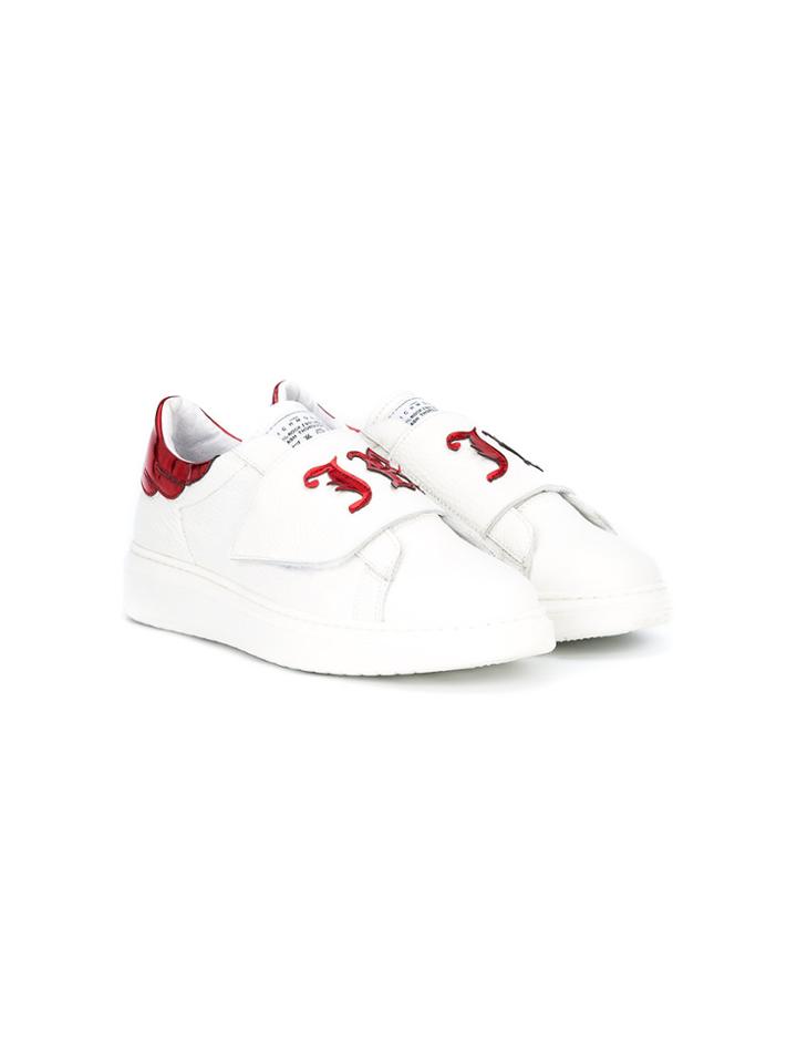 John Richmond Kids Touch Strap Sneakers - White