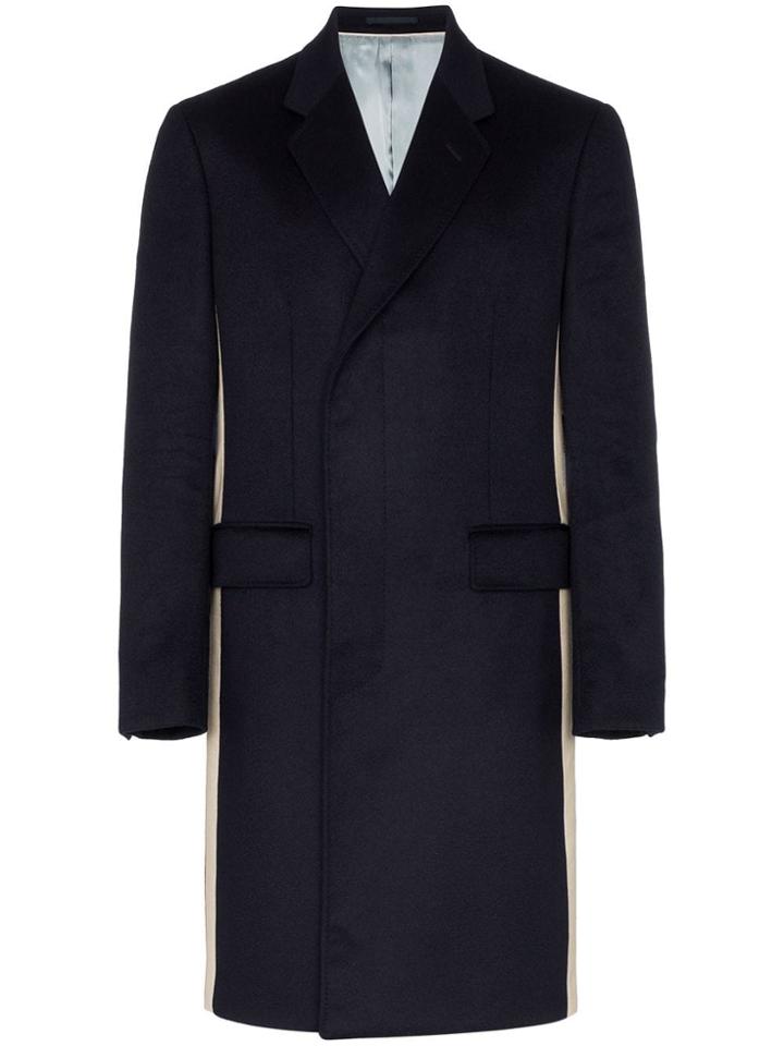 Gucci Eco Cashmere Web Stripe Coat - Blue