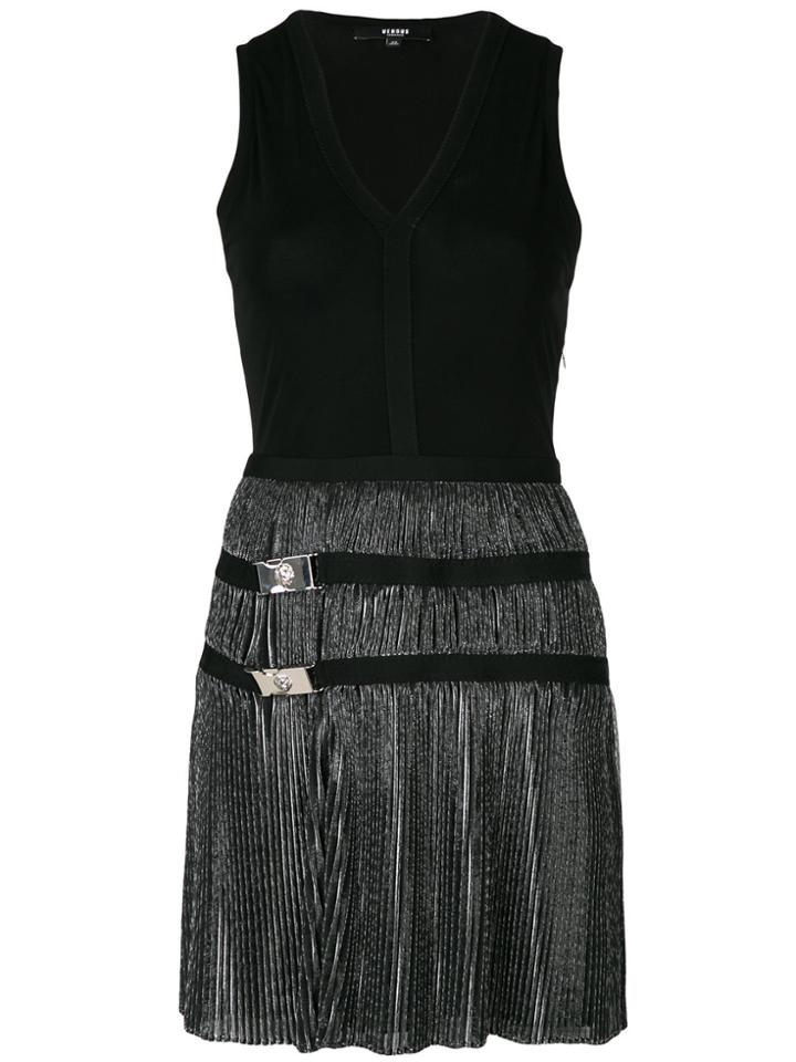 Versus Logo Plaque Belted Dress - Black