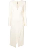Ermanno Scervino Fitted V-neck Dress - White