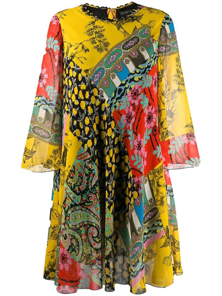 Etro Oversized Printed Dress - Yellow
