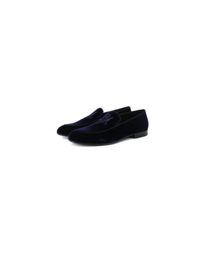 Giorgio Armani Velvet Logo Loafers - Unavailable