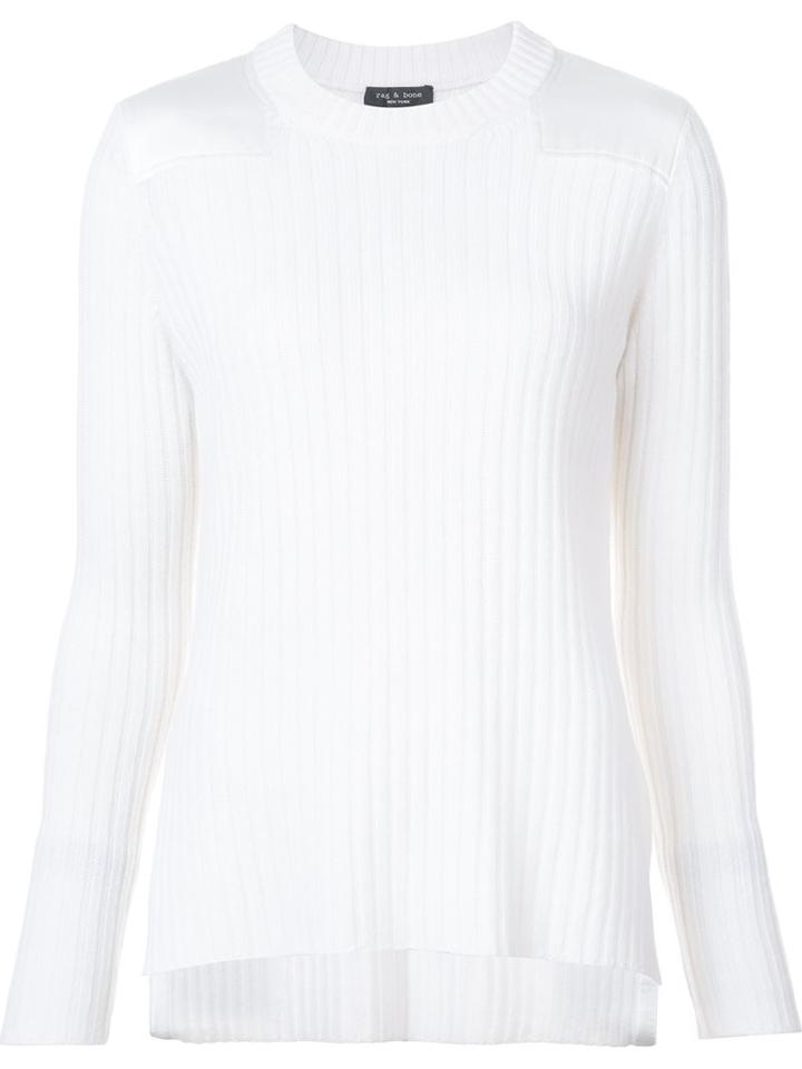 Rag & Bone Ribbed Shoulder Panel Detail Jumper, Women's, Size: Xs, Nude/neutrals, Cashmere