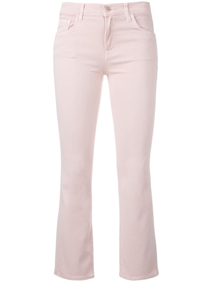 J Brand Flared Cropped Jeans - Pink & Purple