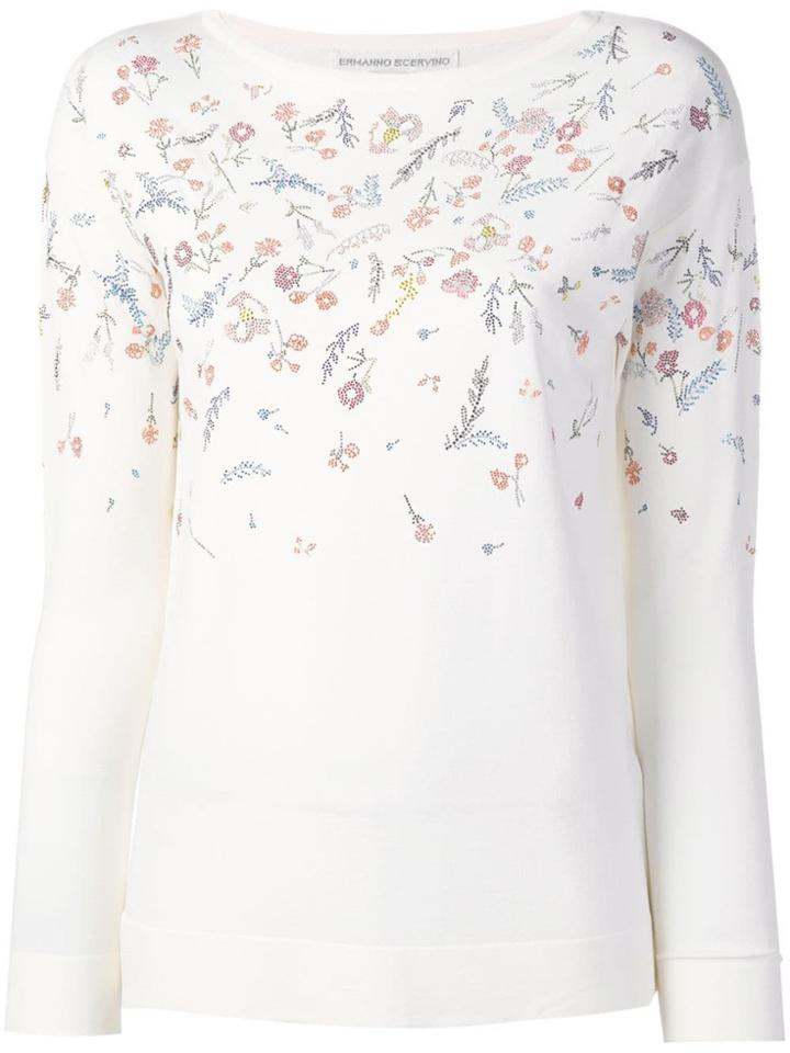 Ermanno Scervino Floral Micro Studs Jumper - White