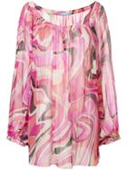 Emilio Pucci Vintage Abstract Print Sheer Blouse - Multicolour