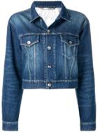 Paco Rabanne Cropped Denim Jacket - Blue