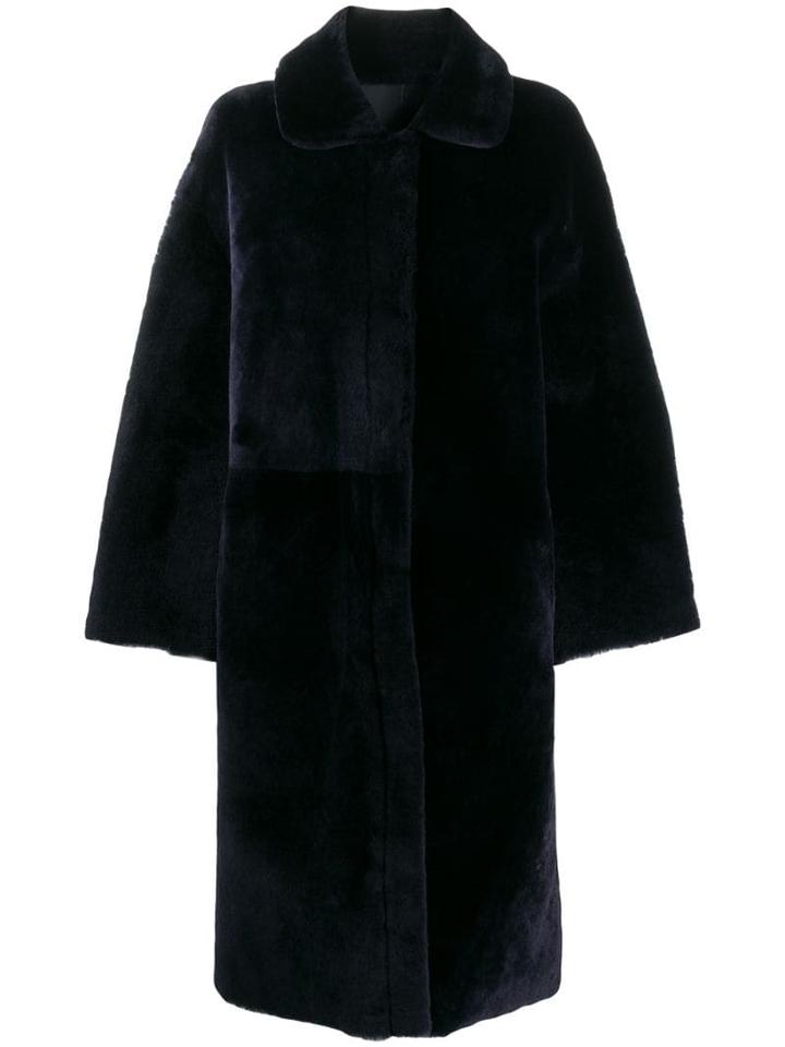 Liska Shearling Coat - Blue