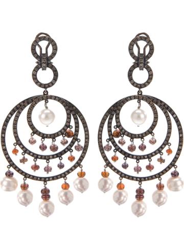 Paolo Piovan 18kt Black Gold Chandelier Earrings - Metallic