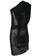 Iro Sequin One Shoulder Dress - Black