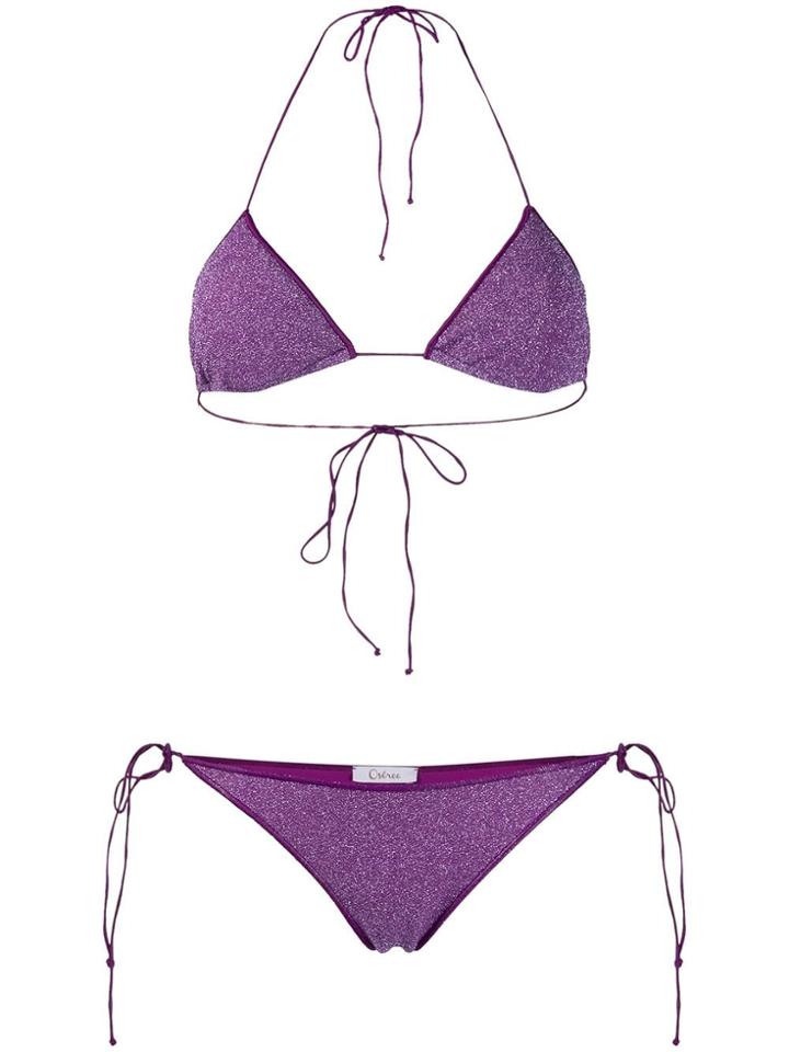 Oseree Lumière Lurex Triangle Bikini - Purple
