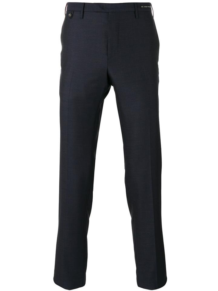 Pt01 - Dots Pattern Tailored Trousers - Men - Cotton/elastodiene/virgin Wool - 52, Blue, Cotton/elastodiene/virgin Wool