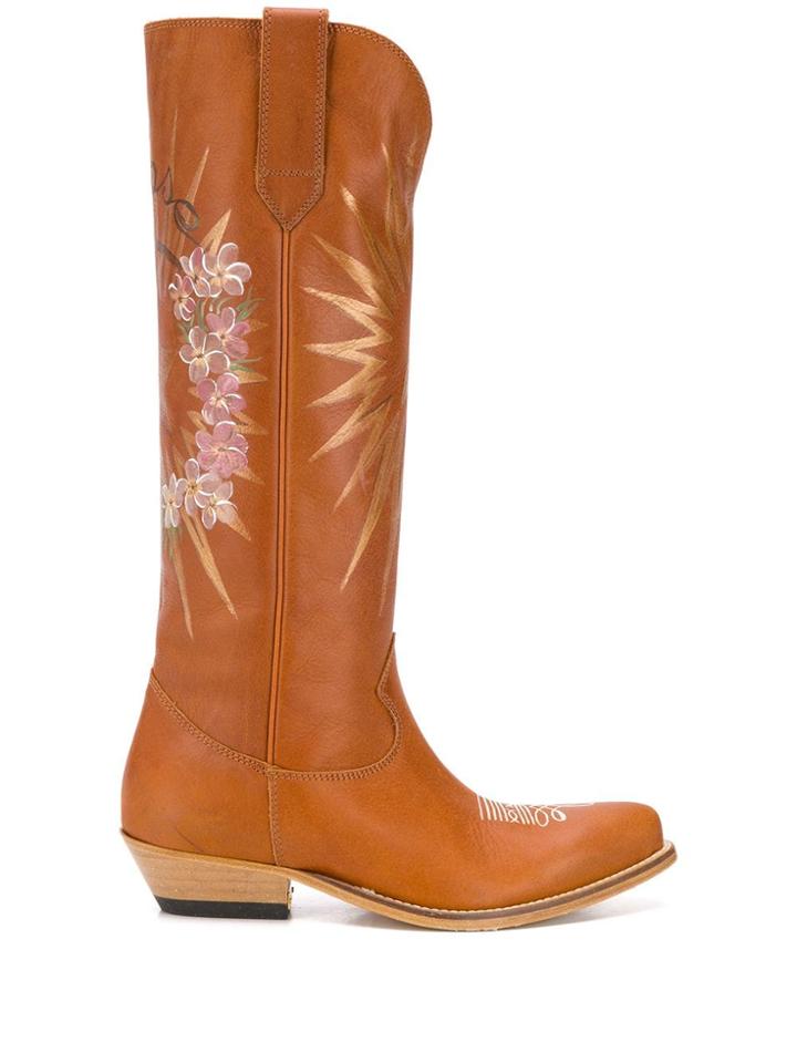 Golden Goose Decorated Western Boots - Brown