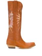 Golden Goose Decorated Western Boots - Brown