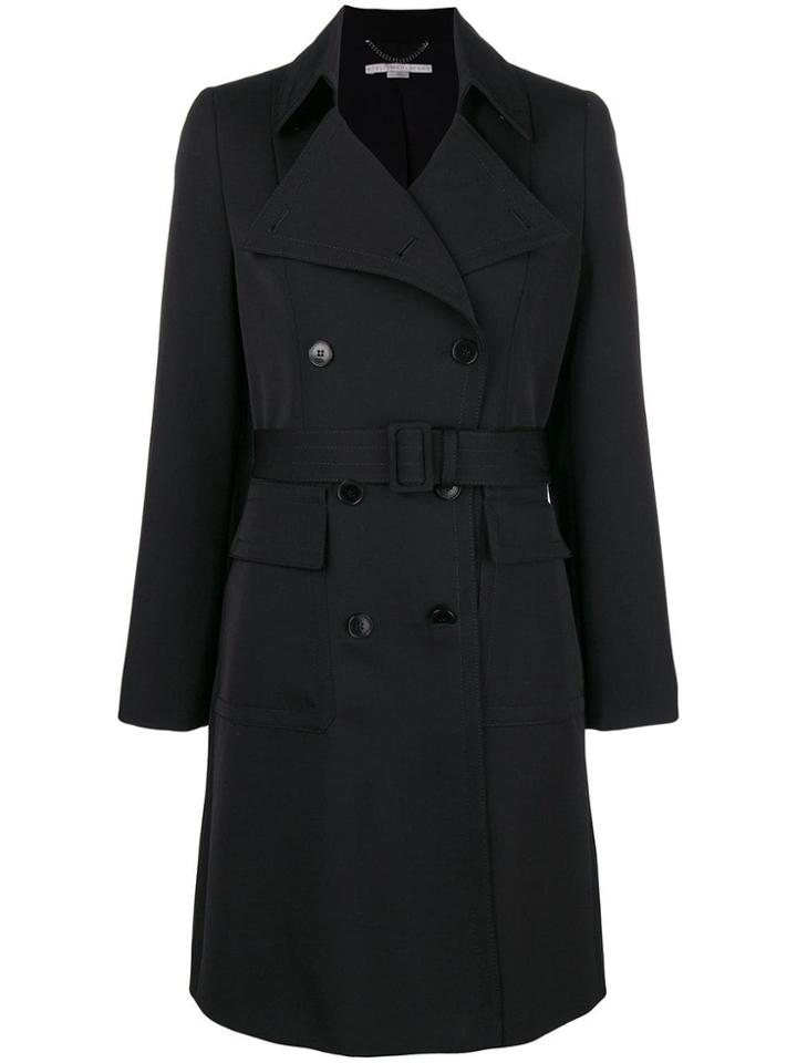 Stella Mccartney Double Breasted Trench Coat - Black