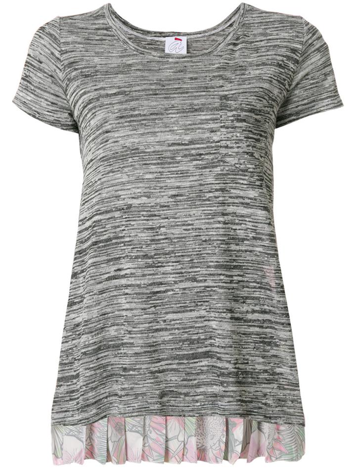 Ultràchic Bloom Print Pleated Back Top - Grey