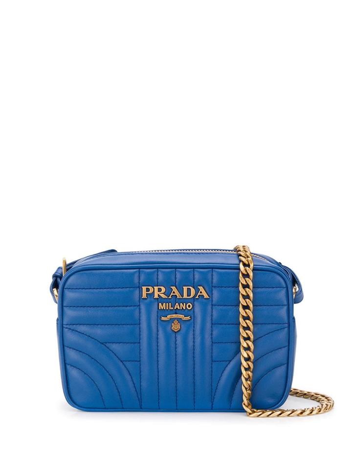 Prada Diagramme Disco Shoulder Bag - Blue