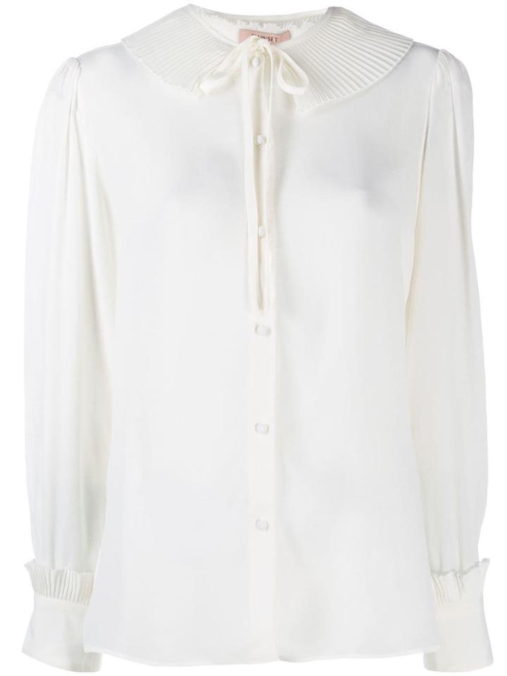Twin-set Pleated Collar Shirt - White
