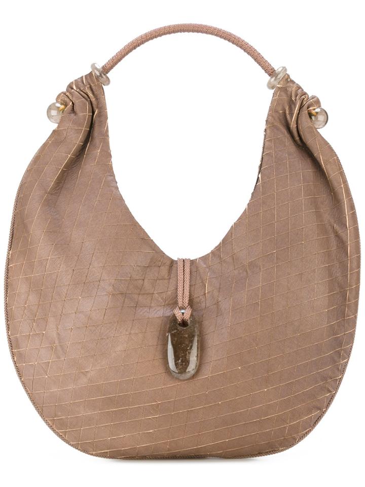 Giorgio Armani Vintage Curved Hobo Style Bag - Brown
