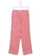Bellerose Kids Striped Trousers - Red
