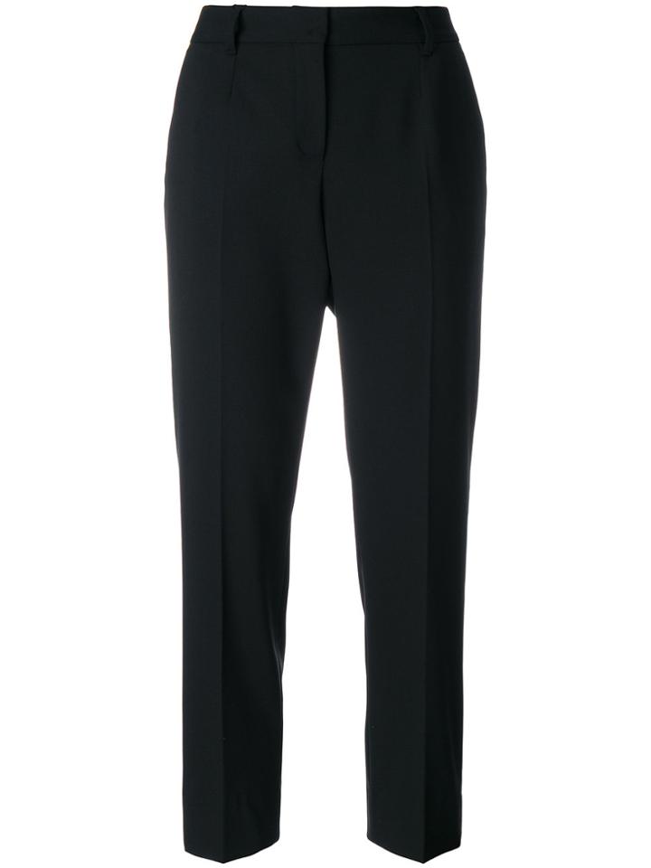 Dolce & Gabbana Striped Side Panel Cropped Trousers - Black