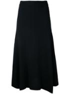 Le Ciel Bleu - Flared Rib Skirt - Women - Polyester/rayon - 36, Black, Polyester/rayon