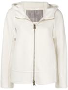 Herno Zipped Hooded Sweater - White