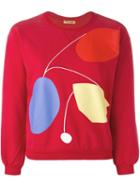 Peter Jensen Art Cropped Sweatshirt, Women's, Size: 1, Red, Cotton/spandex/elastane
